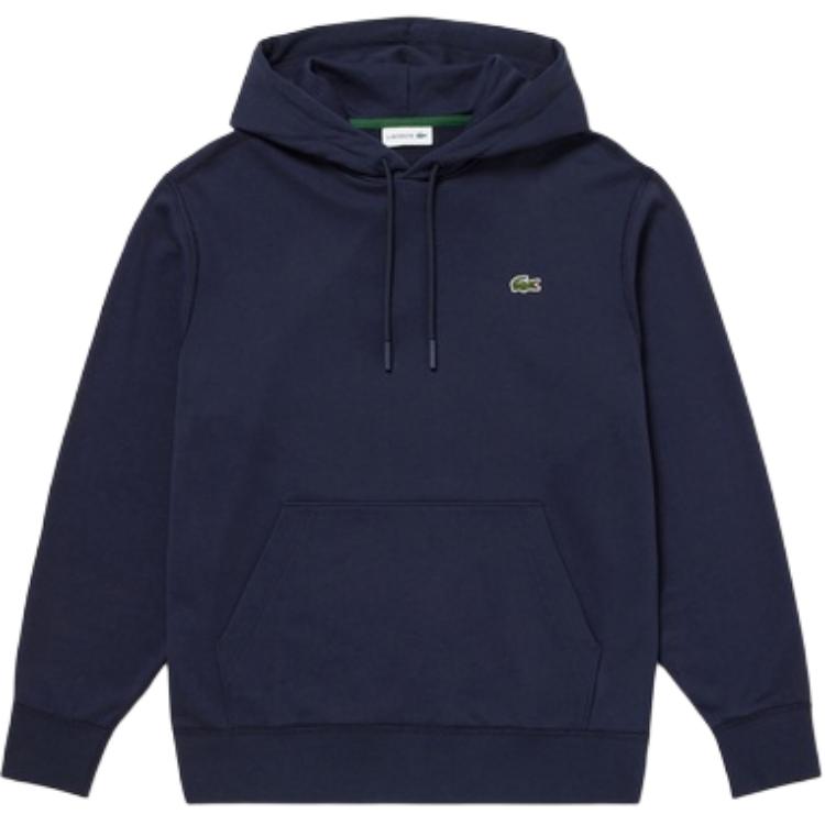LACOSTE Solid Color Loose Fit Hoodie Navy Blue SH6925-166