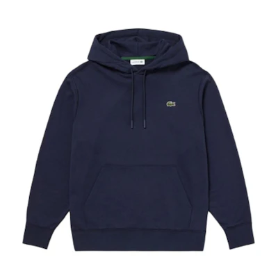LACOSTE Solid Color Loose Fit Hoodie Navy Blue SH6925-166