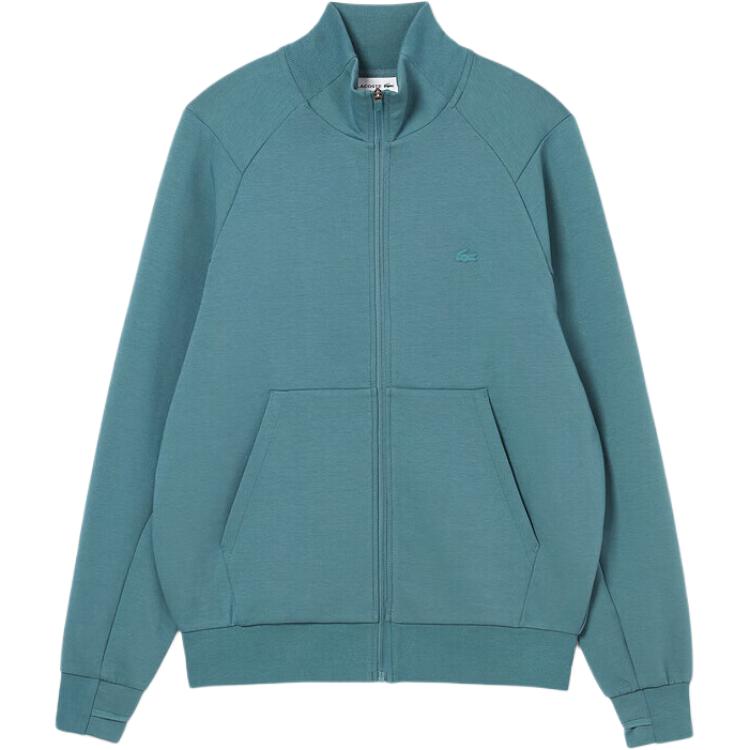 Lacoste Solid Color Zip-Up Sweatshirt in Tranquil Blue SH2702-IY4