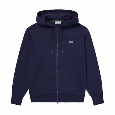 LACOSTE Solid Color Zip Hoodie Navy Blue SH6923-166
