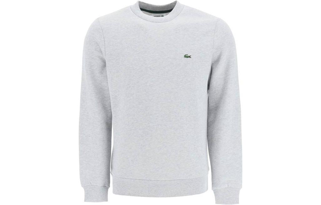 LACOSTE Solid Embroidered Crewneck Sweatshirt Gray SH9608CCA