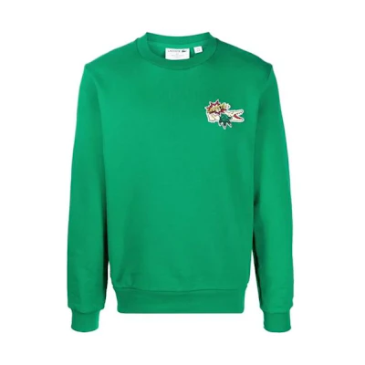 Lacoste Solid Green Sweatshirt SH1359LDM