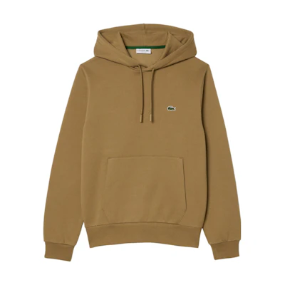 LACOSTE Solid Logo Hoodie Brown Pullover SH9623-SIX