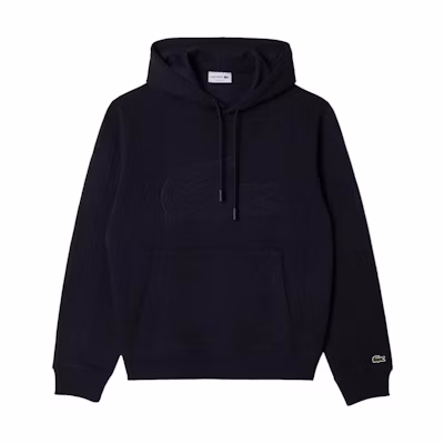 Lacoste Solid Navy Blue Hoodie Loose Fit Long Sleeve SH2105-HDE