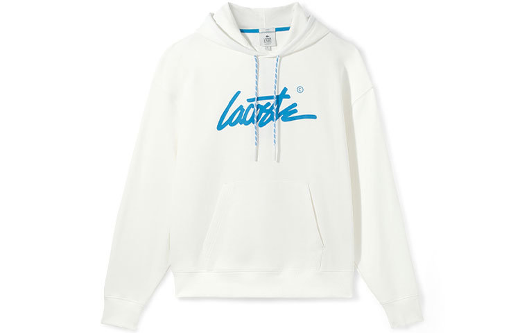 Order LACOSTE SS22 Hoodie Putih dengan Cetakan Logo. SH2778-M68