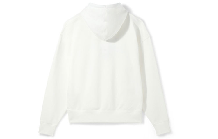 Lookbook LACOSTE SS22 Hoodie Putih dengan Cetakan Logo. SH2778-M68