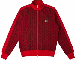 LACOSTE SS22 All-Over Print Zip-Up Sweatshirt Unisex Couple Style Dark Red SH2759-KM3 LACOSTE SS22 All-Over Print Zip-Up Sweatshirt Unisex Couple Style Dark Red SH2759-KM3