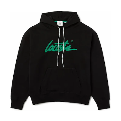 Lacoste SS22 Black Logo Print Hoodie Long Sleeve Sweatshirt SH2778-DNQ