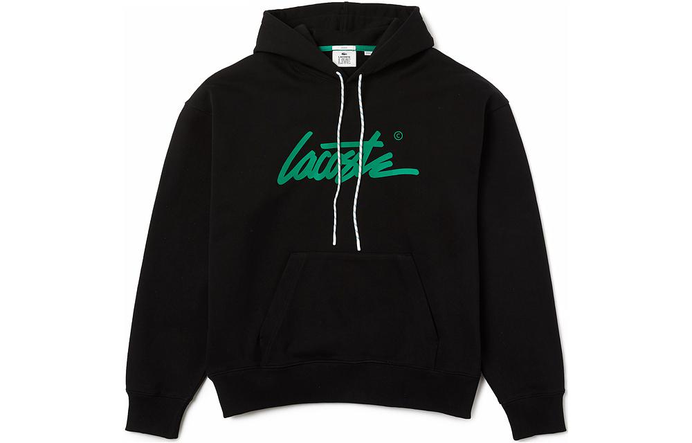 Order Lacoste SS22 Black Logo Print Hoodie Long Sleeve Sweatshirt SH2778-DNQ