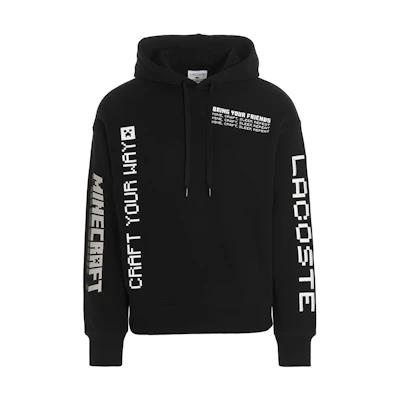 Lacoste SS22 Black Minecraft Print Logo Hoodie SH3815031
