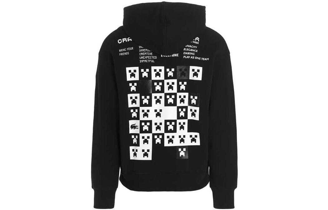 Lookbook Lacoste SS22 Black Minecraft Print Logo Hoodie SH3815031