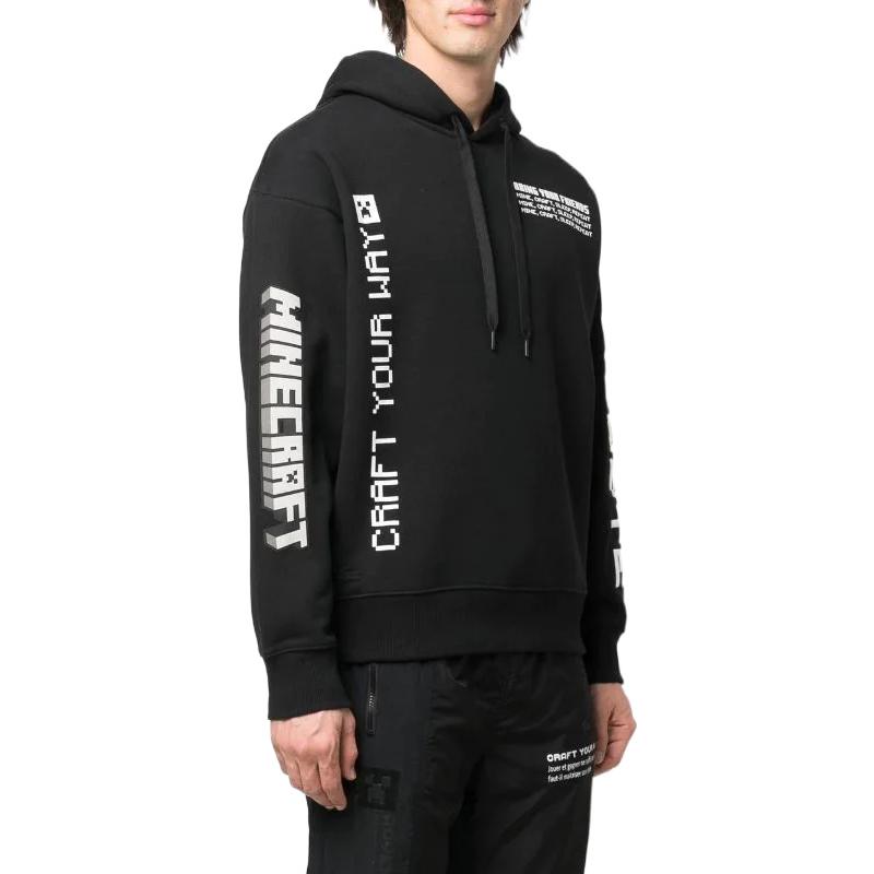 Purchase Lacoste SS22 Black Minecraft Print Logo Hoodie SH3815031