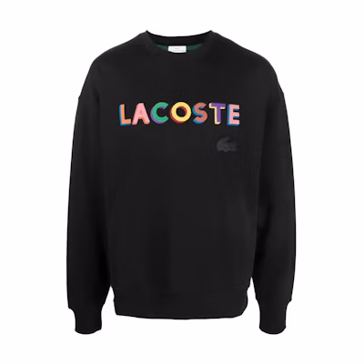 LACOSTE SS22 Colorful Logo Fleece Sweatshirt Unisex Black SH7277031