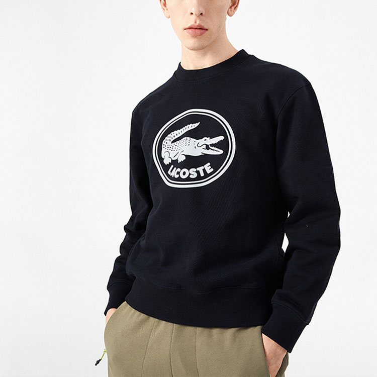 Purchase Lacoste SS22 Printed Crewneck Sweatshirt in Navy Blue SH75821-HDE