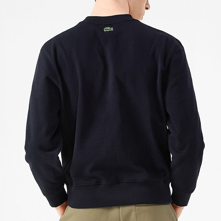 Details for Lacoste SS22 Printed Crewneck Sweatshirt in Navy Blue SH75821-HDE