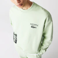 Lookbook LACOSTE SS22 Unisex Logo Print Crewneck Long-Sleeve Sweatshirt Light Green. SH2788-HEE