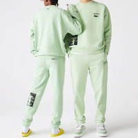Shop LACOSTE SS22 Unisex Logo Print Crewneck Long-Sleeve Sweatshirt Light Green. SH2788-HEE