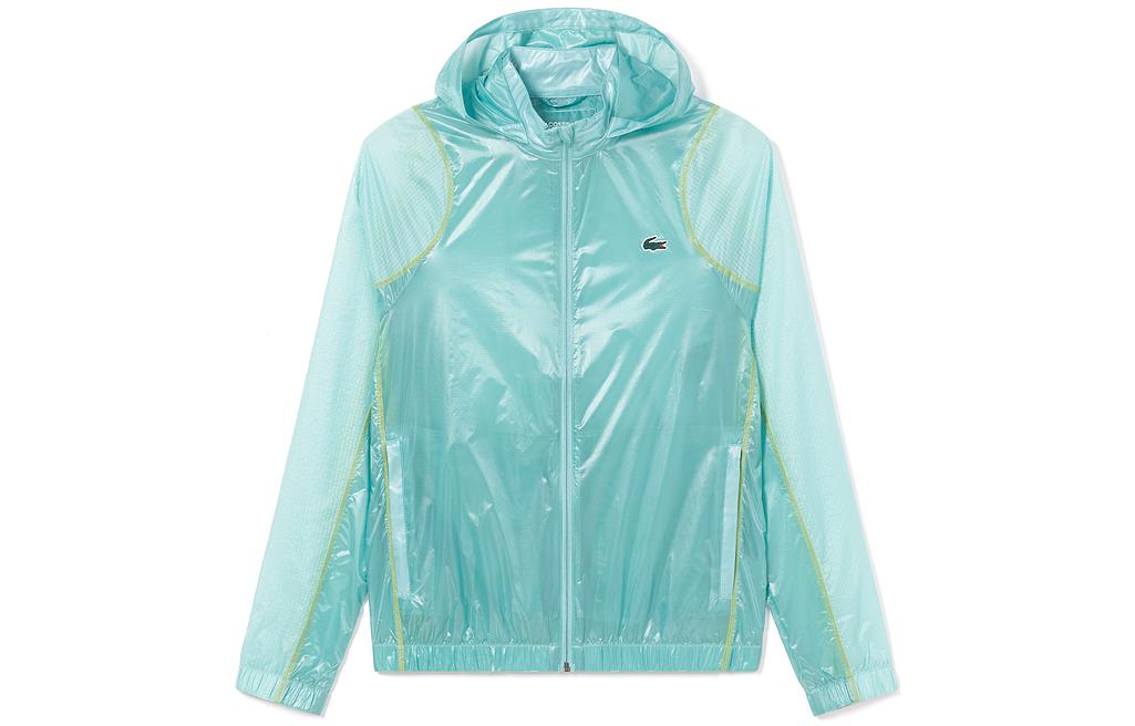 Order Lacoste SS23 Blue Logo Print Patchwork Hooded Jacket BH5047-BR8