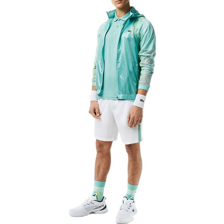 Lookbook Lacoste SS23 Blue Logo Print Patchwork Hooded Jacket BH5047-BR8