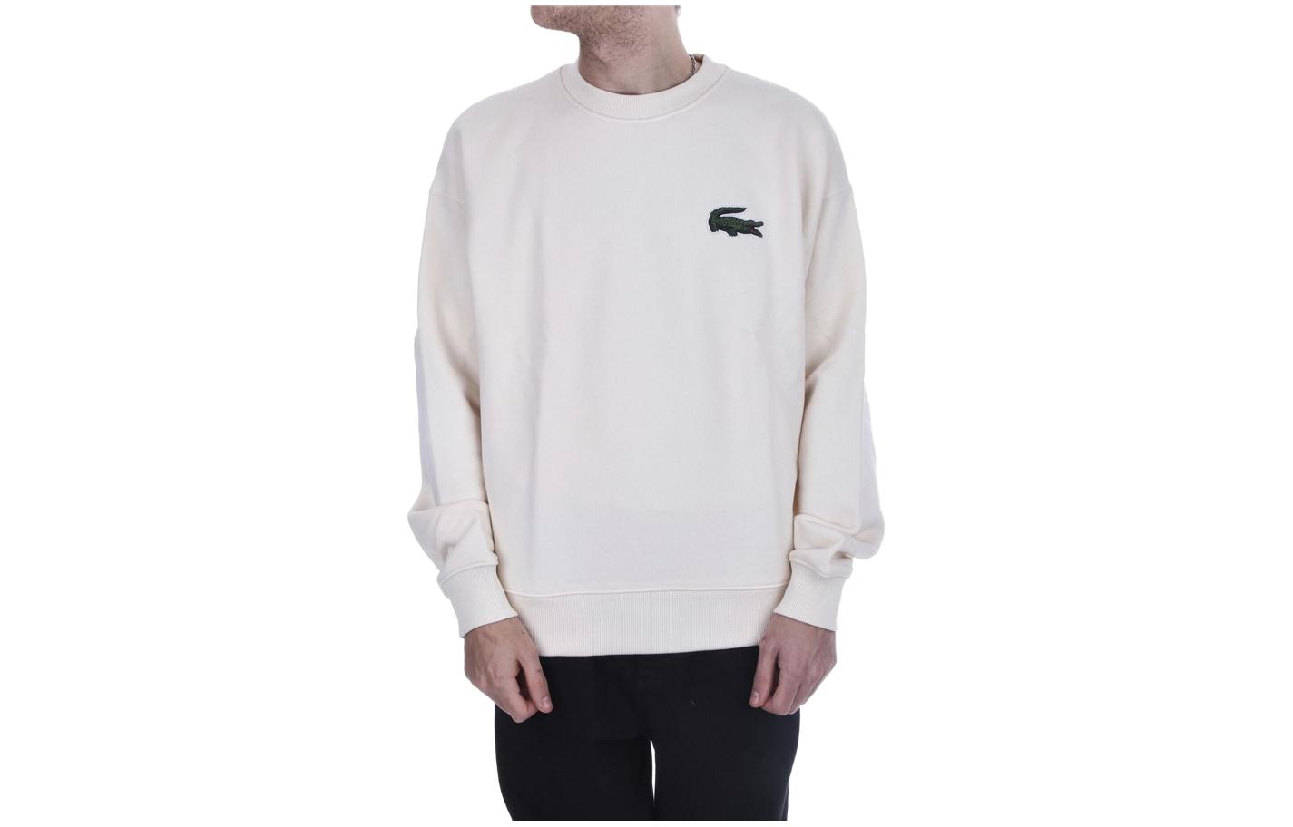 Lacoste SS23 Logo Embroidered Unisex Sweatshirt Cream White SH6405-XFJ 圖 2