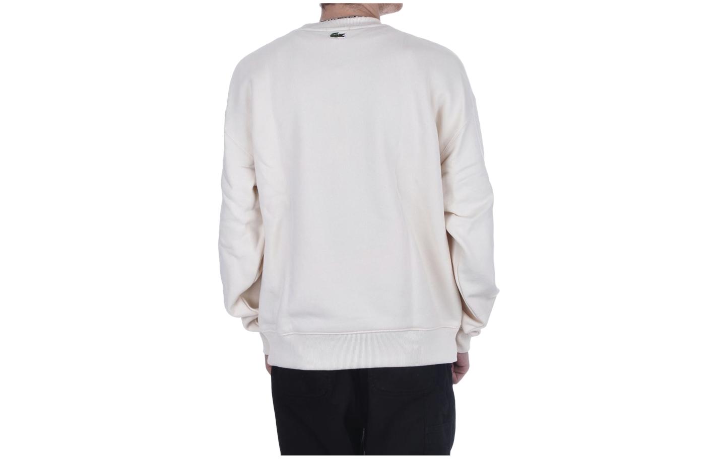 Lacoste SS23 Logo Embroidered Unisex Sweatshirt Cream White SH6405-XFJ 圖 3