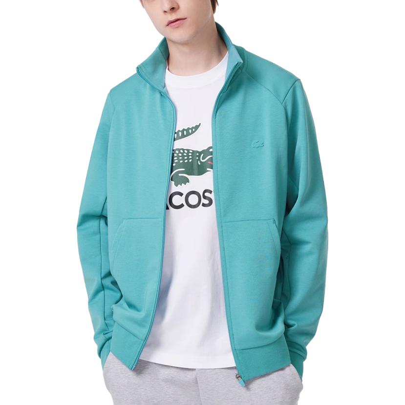 Lacoste SS23 Solid Zip-Up Stand Collar Sweater in Tidal Blue SH2702-SI0 圖 4