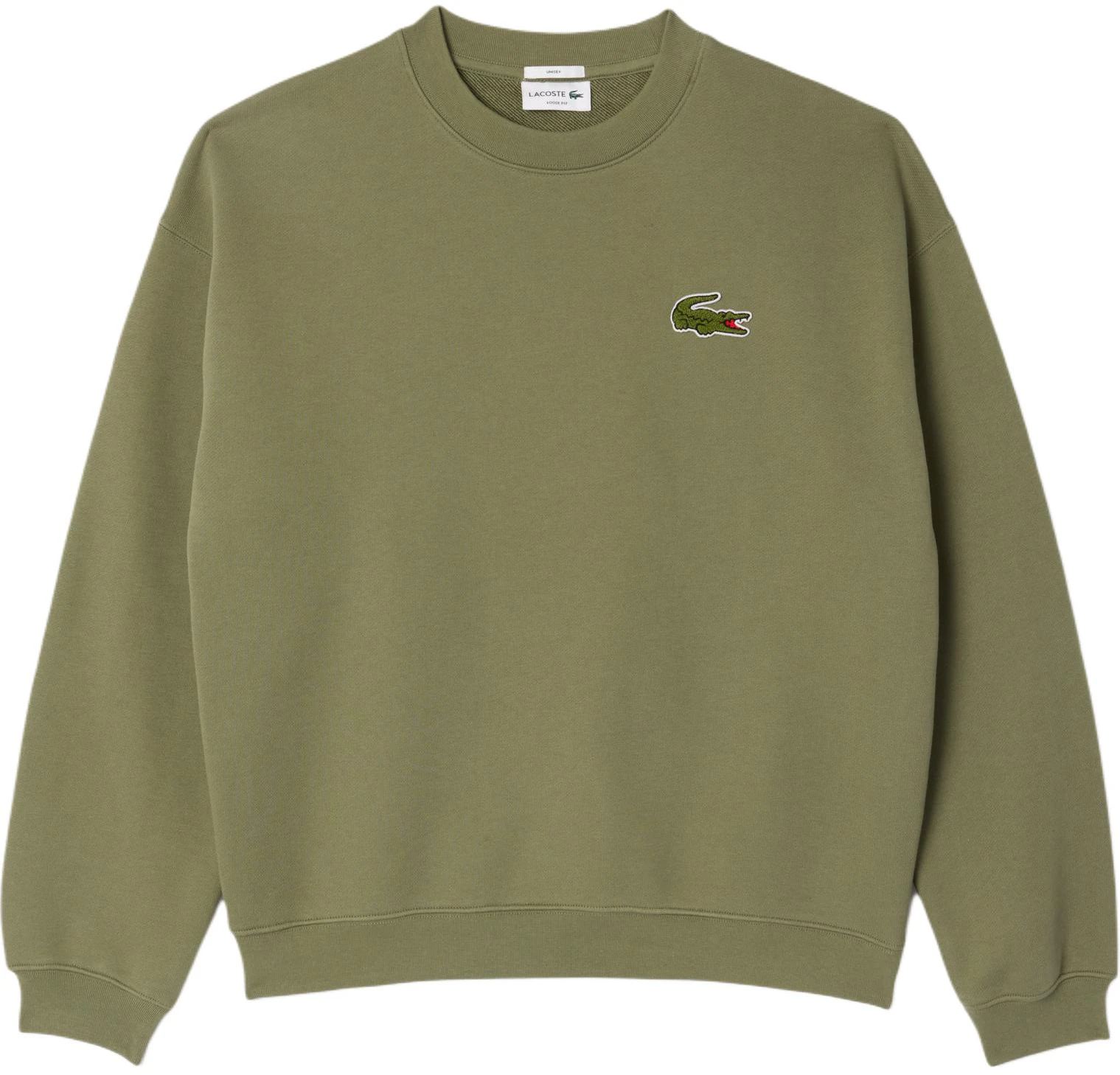 lacoste-unisex-khaki-green-logo-crewneck-long-sleeve-sweatshirt-sh-2741-bmy
