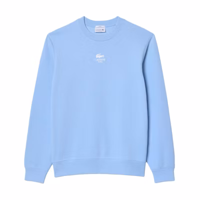 LACOSTE Unisex Light Blue Crewneck Sweatshirt with Logo Print SH2736-HBP