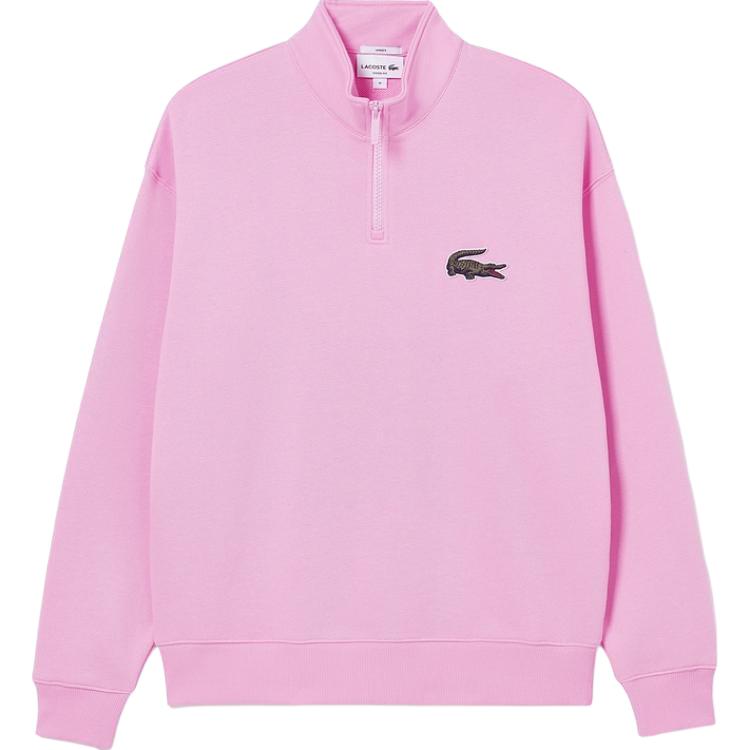 LACOSTE Unisex Light Purple Loose Fit Stand Collar Sweatshirt SH0069-IXV