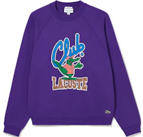 Lacoste Unisex Loose Fit Alphabet Crewneck Pullover Sweatshirt SH1536 Lacoste Unisex Loose Fit Alphabet Crewneck Pullover Sweatshirt SH1536