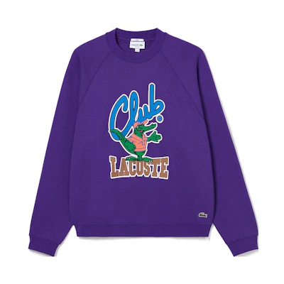 Lacoste Unisex Loose Fit Alphabet Crewneck Pullover Sweatshirt SH1536