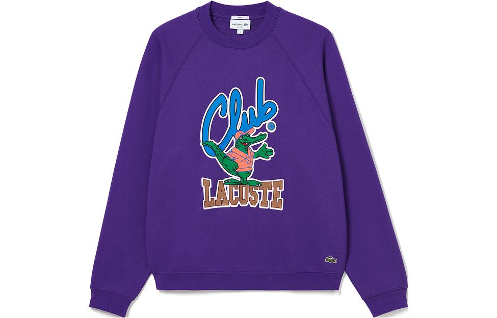 Order Lacoste Unisex Loose Fit Alphabet Crewneck Pullover Sweatshirt SH1536