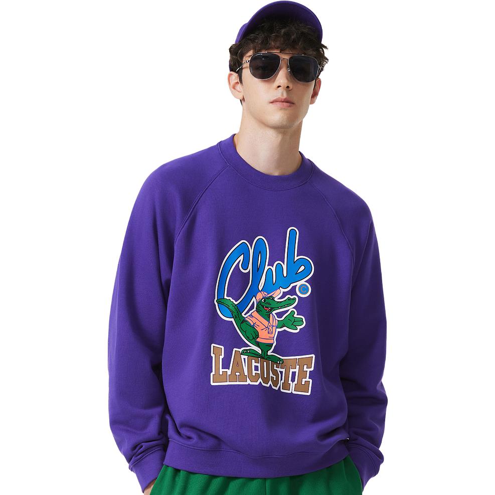 Lookbook Lacoste Unisex Loose Fit Alphabet Crewneck Pullover Sweatshirt SH1536