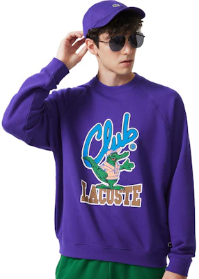 Lacoste Unisex Loose Fit Alphabet Crewneck Pullover Sweatshirt SH1536 Shop Lacoste Unisex Loose Fit Alphabet Crewneck Pullover Sweatshirt SH1536