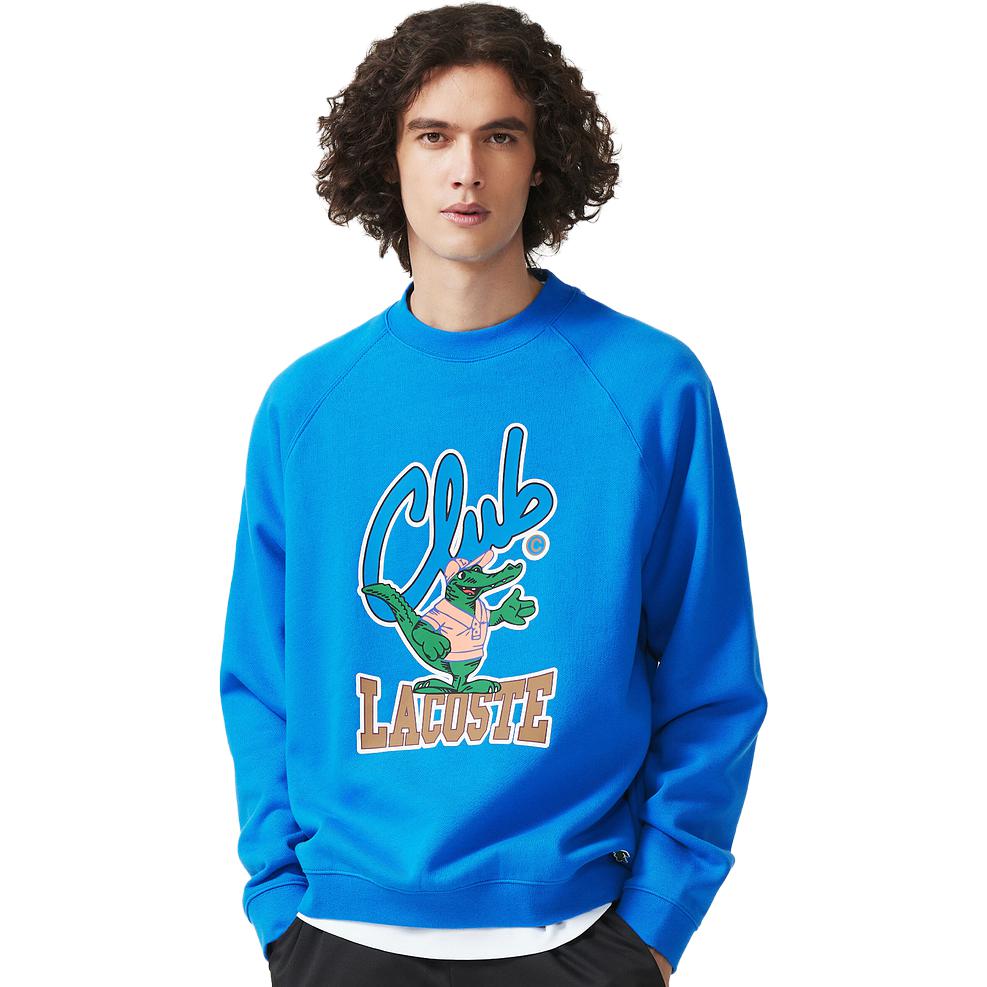Cheap Lacoste Unisex Loose Fit Alphabet Crewneck Pullover Sweatshirt SH1536