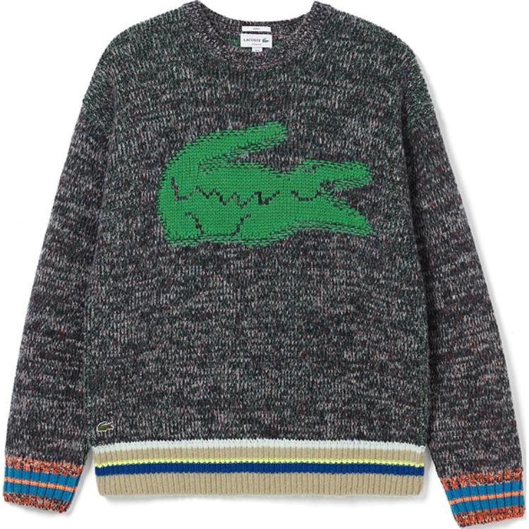 Order ラコステ ユニセックス ルーズフィット クルーネック 長袖セーター ダークグレー AH1780