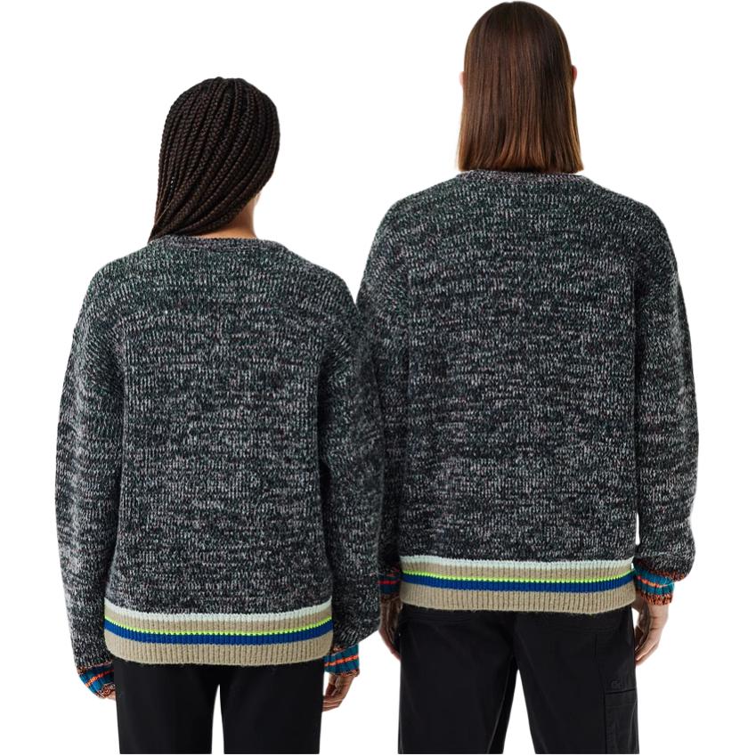 Lookbook ラコステ ユニセックス ルーズフィット クルーネック 長袖セーター ダークグレー AH1780