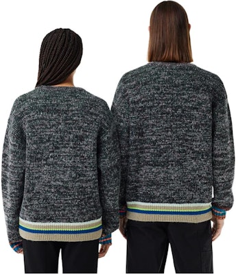 ラコステ ユニセックス ルーズフィット クルーネック 長袖セーター ダークグレー AH1780 Lookbook ラコステ ユニセックス ルーズフィット クルーネック 長袖セーター ダークグレー AH1780