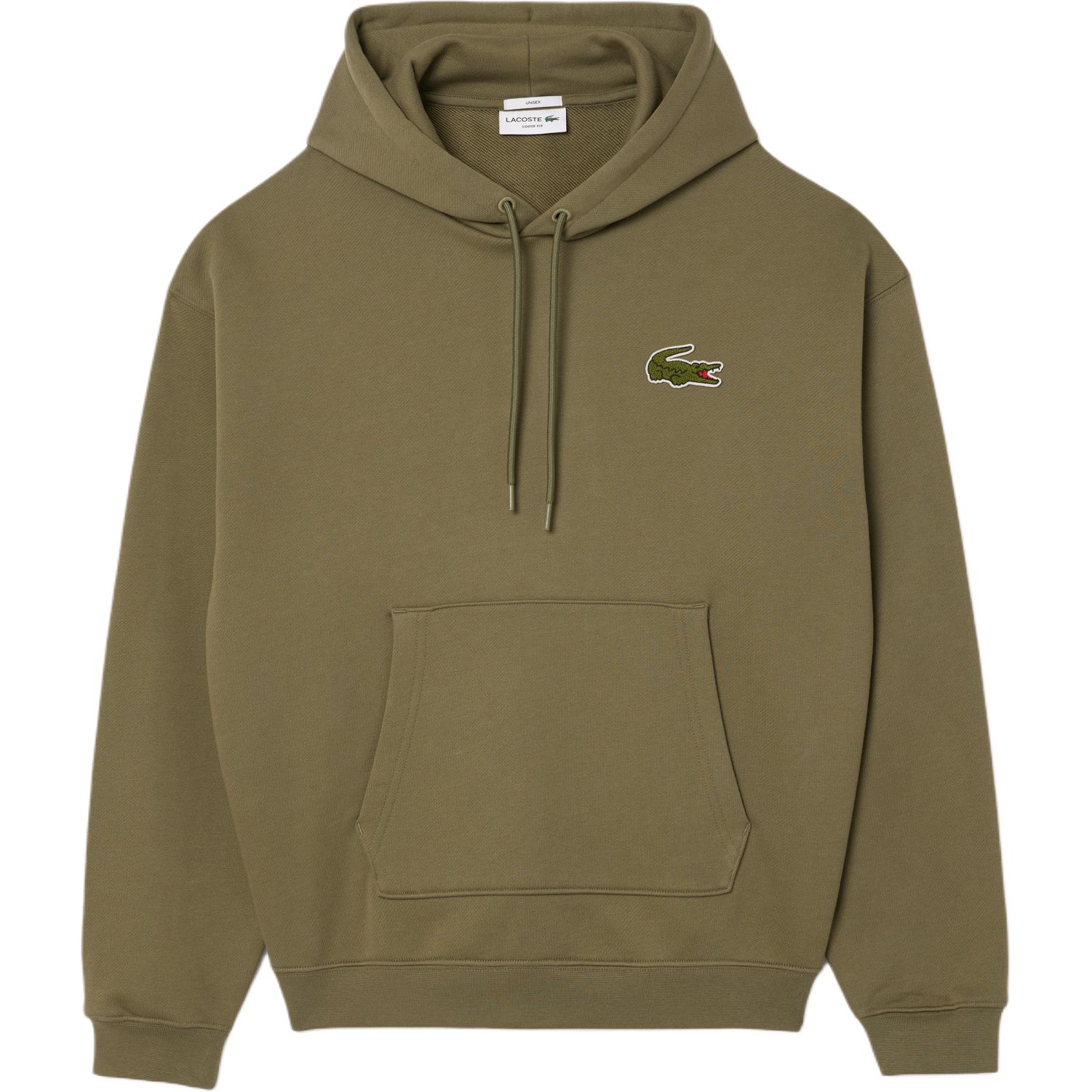 LACOSTE Unisex Loose Fit Embroidered Logo Hoodie Khaki Green SH2754-BMY