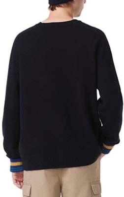 LACOSTE Unisex Navy Blue Crewneck Logo Printed Sweater. AH0824-1-QRN Shop LACOSTE Unisex Navy Blue Crewneck Logo Printed Sweater. AH0824-1-QRN