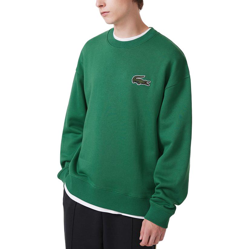Shop Lacoste Unisex Oversized Logo Classic Plain Long Sleeve Sweatshirt SH6405-153652
