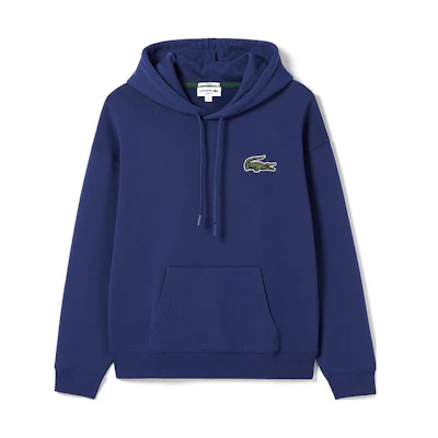 Lacoste Unisex Oversized Logo Hoodie Casual Sportswear Dark Blue SH6404-2-F9F