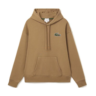 Lacoste Unisex Oversized Logo Hoodie Khaki - Casual Pullover Sweatshirt SH6404-2-SIX