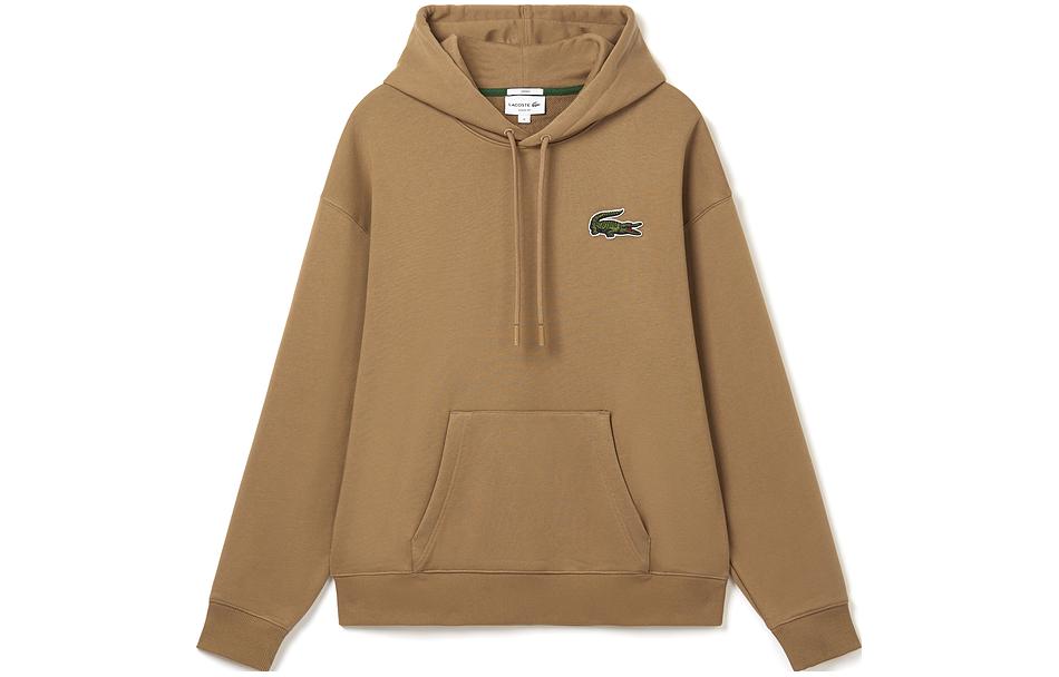 Lacoste Unisex Oversized Logo Hoodie Khaki - Casual Pullover Sweatshirt SH6404-2-SIX 圖 2
