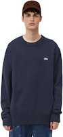 Lookbook LACOSTE Unisex Solid Navy Blue Crewneck Pullover Sweatshirt AH0442-166
