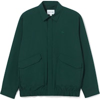 LACOSTE Unisex Solid Zip-Up Collared Jacket Deep Green BH3758-YZP LACOSTE Unisex Solid Zip-Up Collared Jacket Deep Green BH3758-YZP