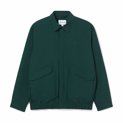 LACOSTE Unisex Solid Zip-Up Collared Jacket Deep Green BH3758-YZP