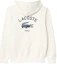Lookbook Lacoste 男女款白色連帽衫帶Logo印花 - 舒適長袖上衣 SH2740-70V
