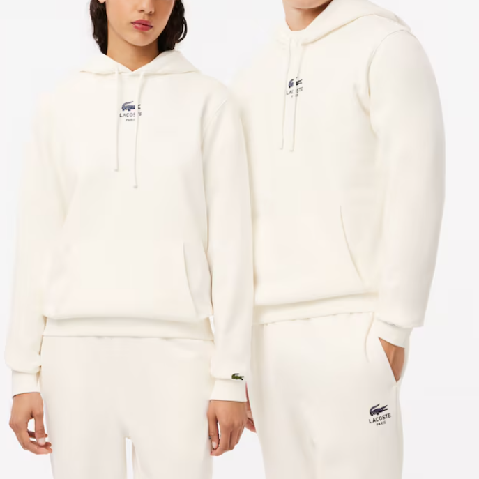 Purchase Lacoste 男女款白色連帽衫帶Logo印花 - 舒適長袖上衣 SH2740-70V