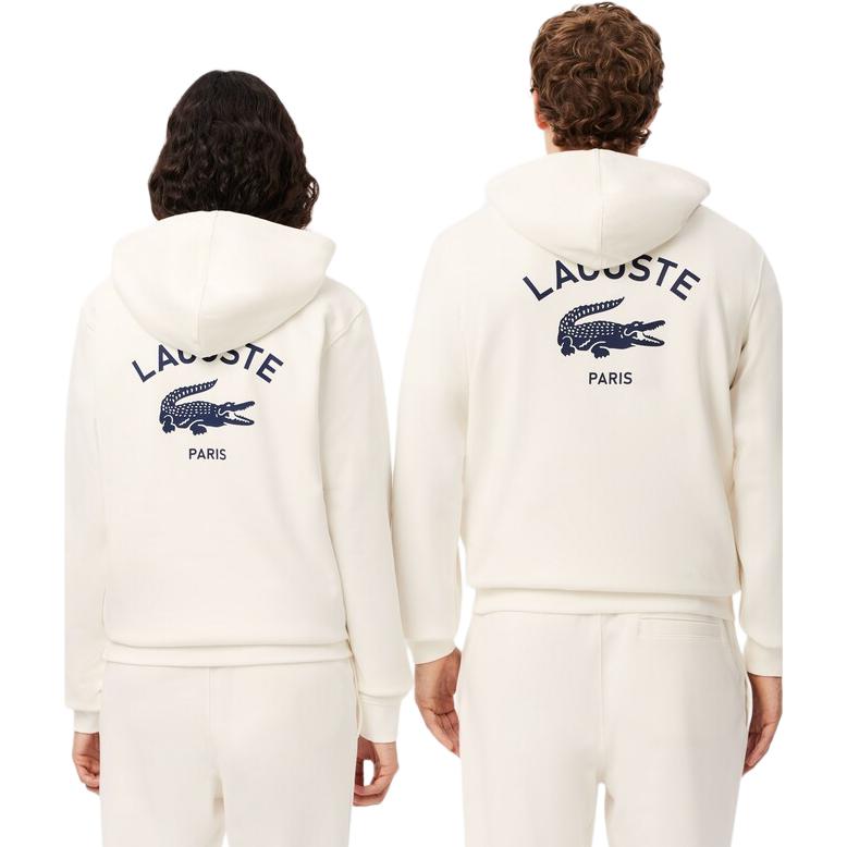 Details for Lacoste 男女款白色連帽衫帶Logo印花 - 舒適長袖上衣 SH2740-70V